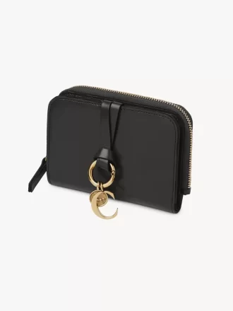 Cartera plegable con alfabeto en piel brillante