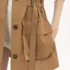 Chaleco utilitario en gabardina ligera de algodón Chaleco utilitario en gabardina ligera de algodón