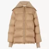 Chaqueta acolchada de cuello alto en nailon brillante