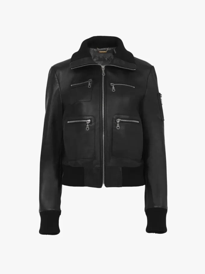 Chaqueta corta de piel