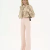 Chaqueta de boule fruncida en gabardina de algodón