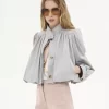 Chaqueta de boule fruncida en lona de algodón Chaqueta de boule fruncida en lona de algodón