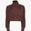 Chaqueta de boule fruncida en piel Chaqueta de boule fruncida en piel