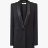Chaqueta de esmoquin de lana grain de poudre Chaqueta de esmoquin de lana grain de poudre