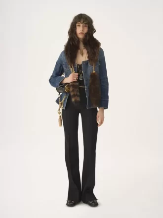 Chaqueta de montar peplum en denim