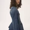 Chaqueta de montar peplum en denim Chaqueta de montar peplum en denim