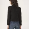 Chaqueta entallada cruzada en jacquard de mezcla de lana Chaqueta entallada cruzada en jacquard de mezcla de lana