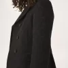 Chaqueta entallada cruzada en jacquard de mezcla de lana Chaqueta entallada cruzada en jacquard de mezcla de lana
