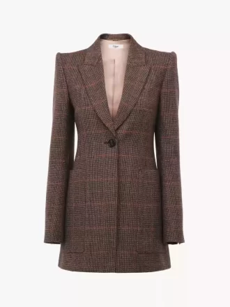 Chaqueta entallada de lana a cuadros