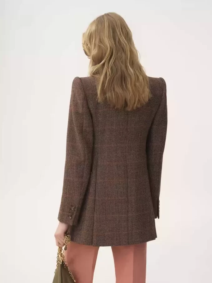 Chaqueta entallada de lana a cuadros Chaqueta entallada de lana a cuadros