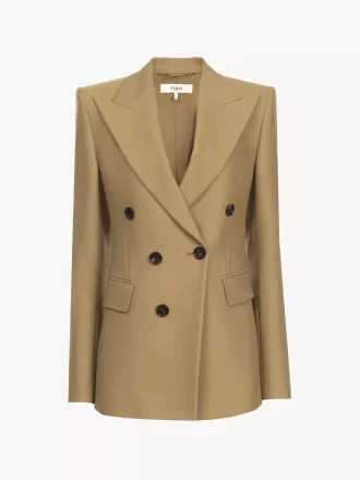 Chaqueta entallada de lana grain de poudre
