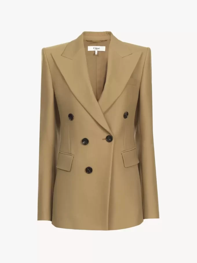 Chaqueta entallada de lana grain de poudre Chaqueta entallada de lana grain de poudre