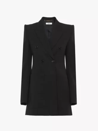Chaqueta entallada de lana grain de poudre