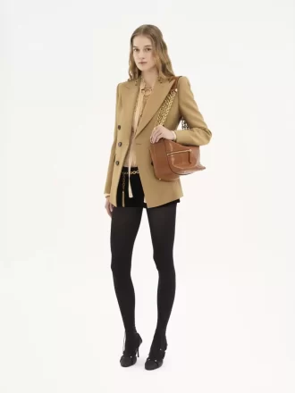Chaqueta entallada de lana grain de poudre