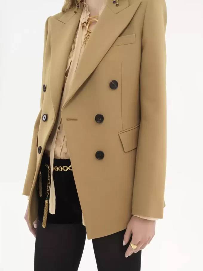 Chaqueta entallada de lana grain de poudre Chaqueta entallada de lana grain de poudre