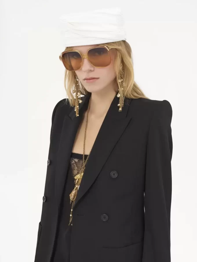 Chaqueta entallada de lana grain de poudre Chaqueta entallada de lana grain de poudre