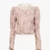 Chaqueta entallada de tafetán jacquard y encaje Chaqueta entallada de tafetán jacquard y encaje
