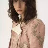 Chaqueta entallada de tafetán jacquard y encaje Chaqueta entallada de tafetán jacquard y encaje