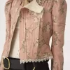 Chaqueta entallada de tafetán jacquard y encaje Chaqueta entallada de tafetán jacquard y encaje