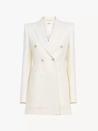 Chaqueta entallada en jacquard de mezcla de algodón