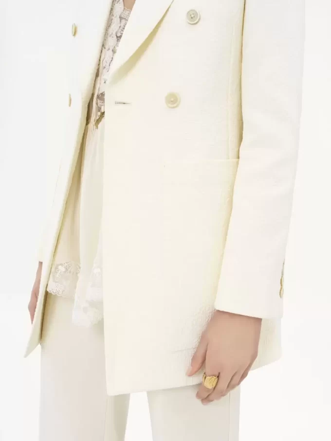 Chaqueta entallada en jacquard de mezcla de algodón Chaqueta entallada en jacquard de mezcla de algodón