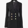 Chaqueta sastre cruzada de bouclette de lana Chaqueta sastre cruzada de bouclette de lana