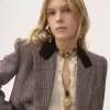 Chaqueta sastre cruzada de lana a cuadros Chaqueta sastre cruzada de lana a cuadros