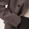 Chaqueta sastre cruzada de lana a cuadros Chaqueta sastre cruzada de lana a cuadros