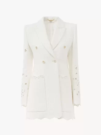 Chaqueta sastre cruzada en mezcla de algodón