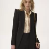 Chaqueta sastre cruzada en mezcla de crepé Chaqueta sastre cruzada en mezcla de crepé