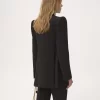 Chaqueta sastre cruzada en mezcla de crepé Chaqueta sastre cruzada en mezcla de crepé