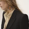 Chaqueta sastre cruzada en mezcla de crepé Chaqueta sastre cruzada en mezcla de crepé