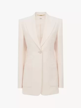 Chaqueta sastre de botonadura sencilla en gabardina de lana