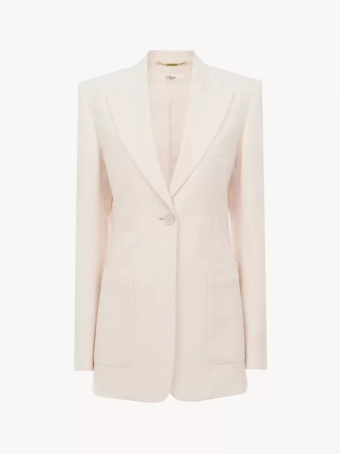 Chaqueta sastre de botonadura sencilla en gabardina de lana Chaqueta sastre de botonadura sencilla en gabardina de lana