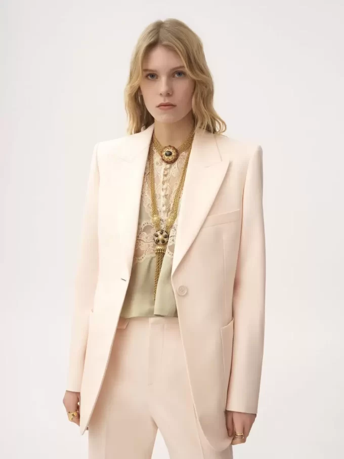 Chaqueta sastre de botonadura sencilla en gabardina de lana Chaqueta sastre de botonadura sencilla en gabardina de lana