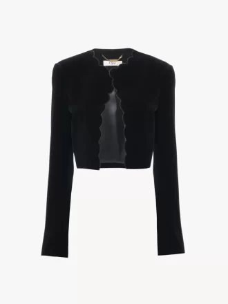 Chaqueta Spencer festoneada en terciopelo