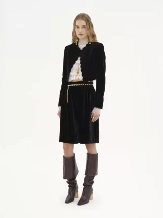 Chaqueta Spencer festoneada en terciopelo