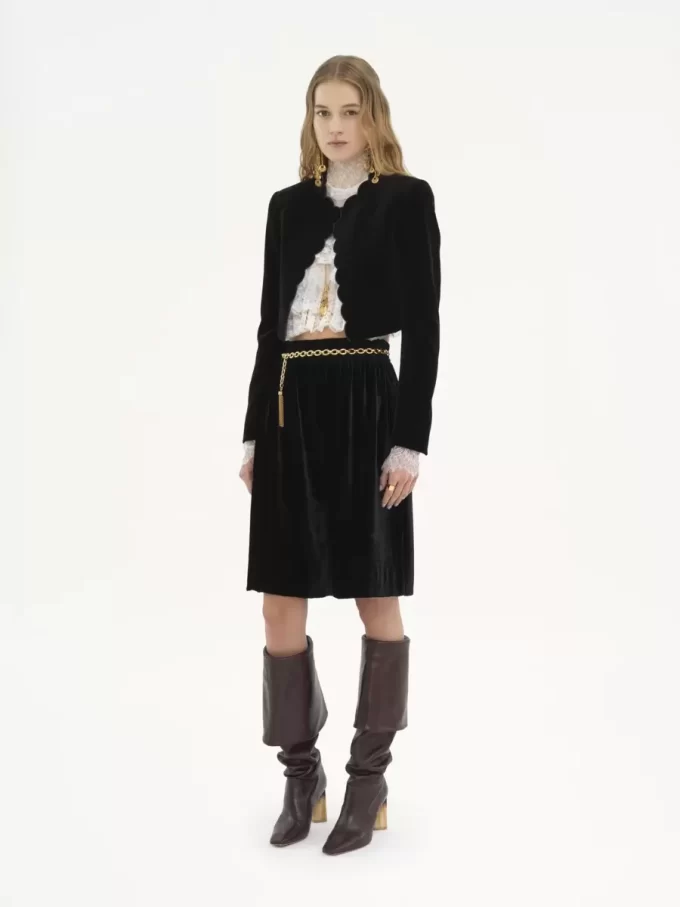 Chaqueta Spencer festoneada en terciopelo Chaqueta Spencer festoneada en terciopelo