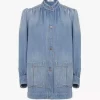 Chaqueta vaquera fruncida con cuello alto