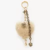 Charm para bolso de piel de oveja con forma de corazón de Chloé Symbols en latón Charm para bolso de piel de oveja con forma de corazón de Chloé Symbols en latón