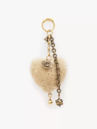 Charm para bolso de piel de oveja con forma de corazón de Chloé Symbols en latón