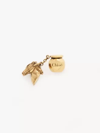 Charm para pulsera de dados de caballo esférico en latón