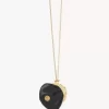 Collar monedero con medalla de micro caballo en cuero granulado