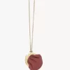 Collar monedero con medalla de micro caballo en cuero granulado