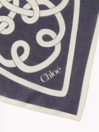 El pañuelo Chloé Iconic Print en algodón y seda