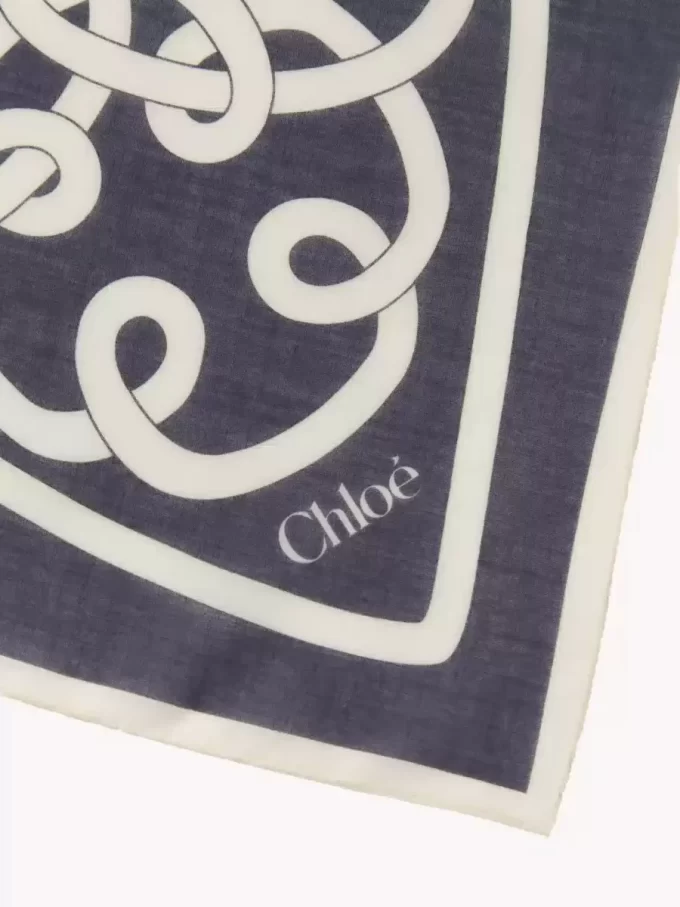 El pañuelo Chloé Iconic Print en algodón y seda
