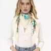 El pañuelo cuadrado Peonies de Chloé en sarga de seda