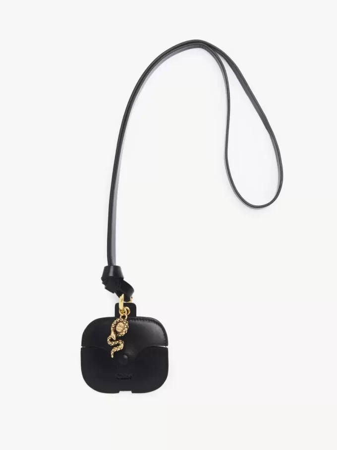 Estuche para auriculares Chloé Symbols Snake en piel granulada Estuche para auriculares Chloé Symbols Snake en piel granulada