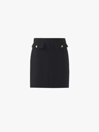 Falda hasta la rodilla en bouclette de lana