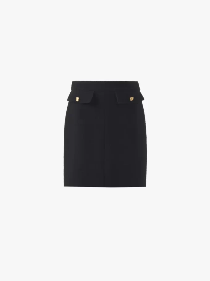 Falda hasta la rodilla en bouclette de lana